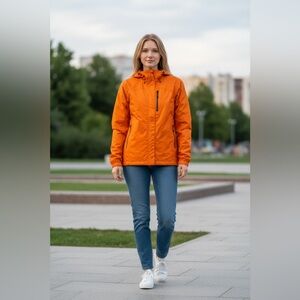 REI Boys' XL Or Women’s S Orange Rain Jacket